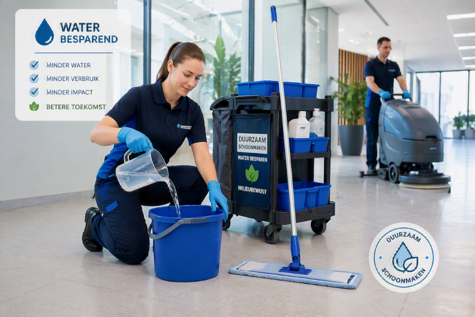 Waterverbruik verminderen in dagelijkse schoonmaakprocessen