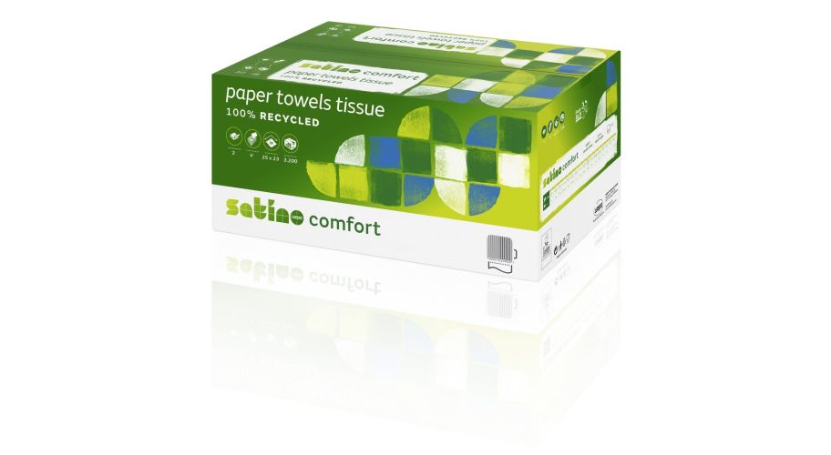 Satino Comfort handdoek wit 2 laags 25 x 23 cm 3200 stuks