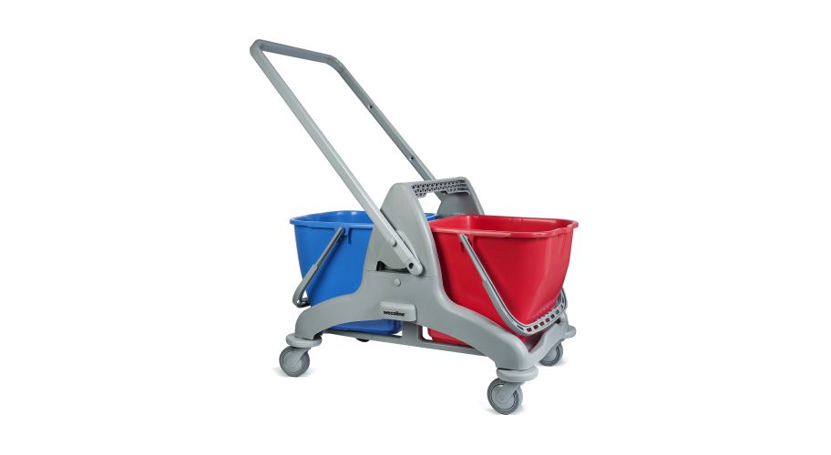 Wecoline duo rolemmer P3 2x15 ltr kunststof met duwbeugel zonder pers