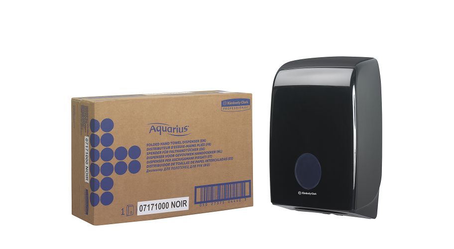 KC Aquarius handdoek dispenser zwart intergevouwen