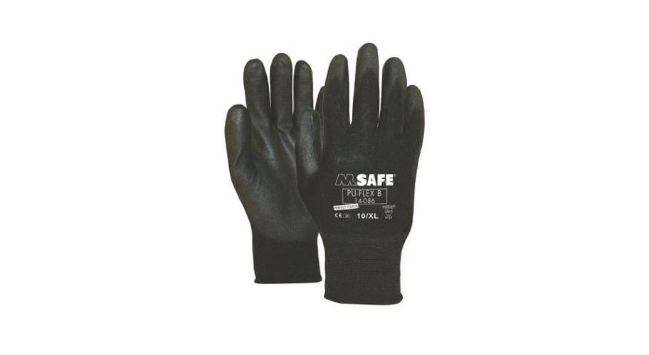 Handschoen PU flex nylon zwart maat 10