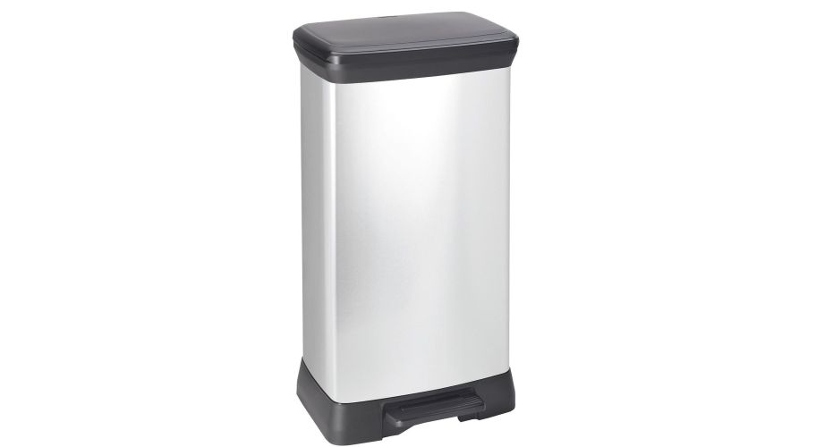 CURVER Deco Pedaalemmer 50L zilver