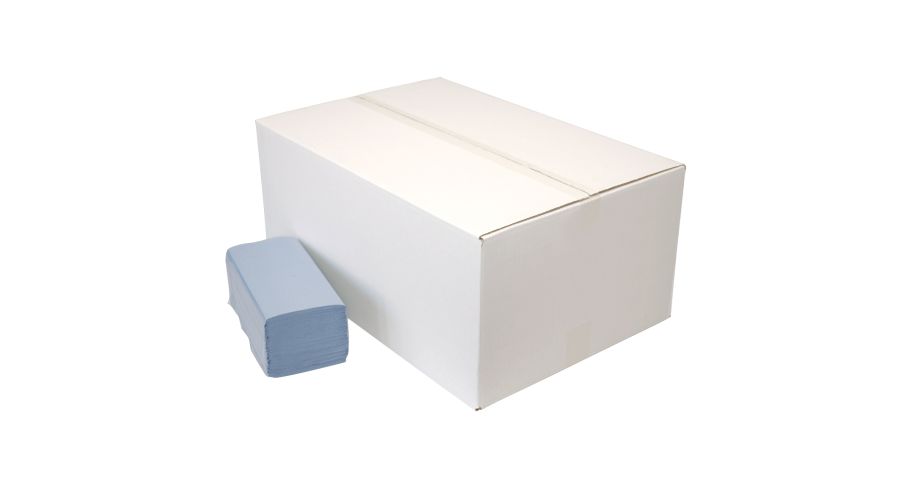 EcoWipe handdoek Z-vouw blauw 20x250st 1-laags 25x23cm. (32)