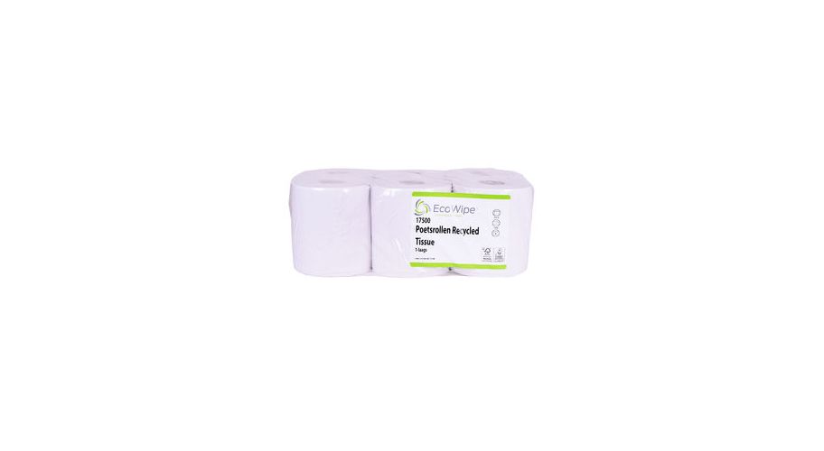 EcoWipe poetsrol midi 1 laags 6x270m. natuurwit 270 meter x 19 cm breed (40)