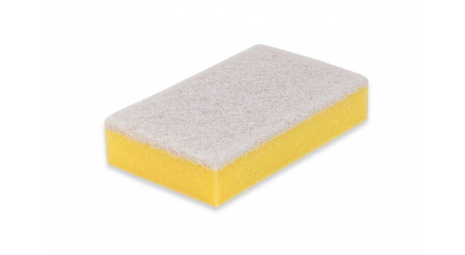 Wecoline schuurspons geel/wit 10 stuks vlak 15 x 9 x 3 cm