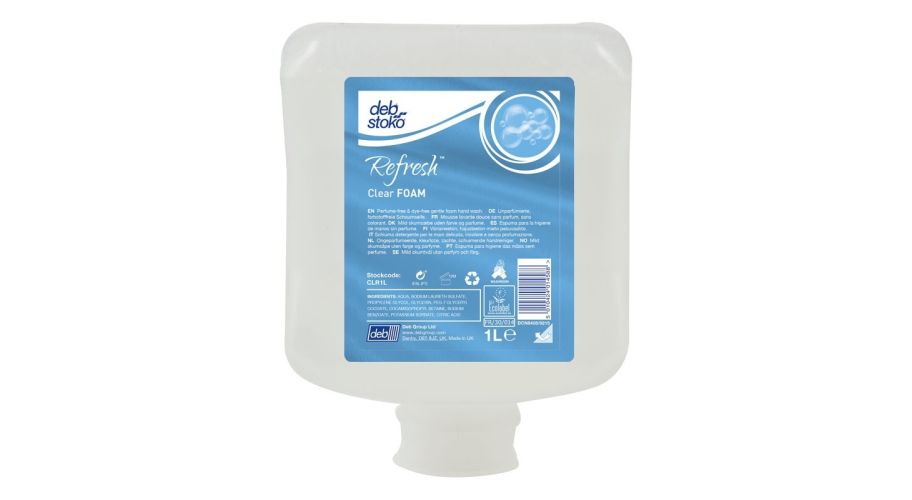 Deb Refresh Clear Foam Wash 6 x 1 L. Milde schuimzeep zonder parfum