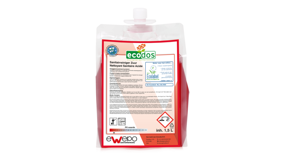 Ewepo Ecodos Easy sanitair zuur 2x1,5 L.