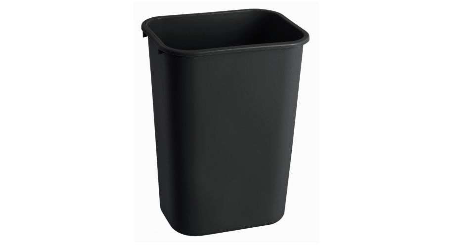 Rubbermaid afvalbak vierkant zwart 39L. Model VB002957