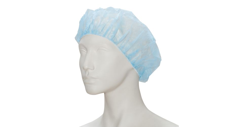 Baret non woven blauw plat 53cm 10x 100 stuks