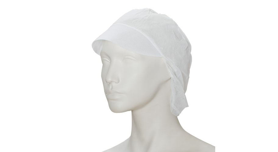 Pet met klep + haarnet wit 10x 100 stuks