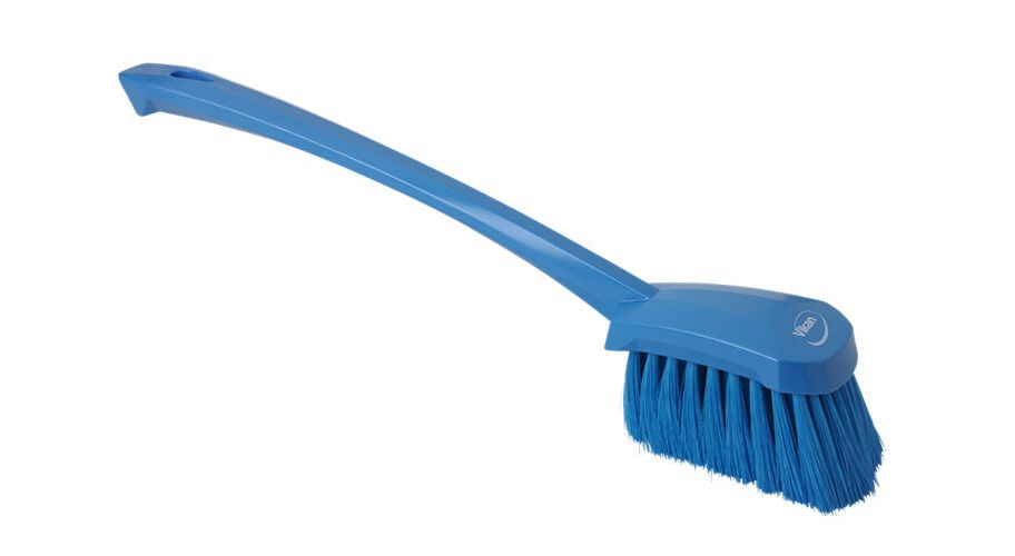 Vikan glazuurborstel lange steel blauw Zachte vezels