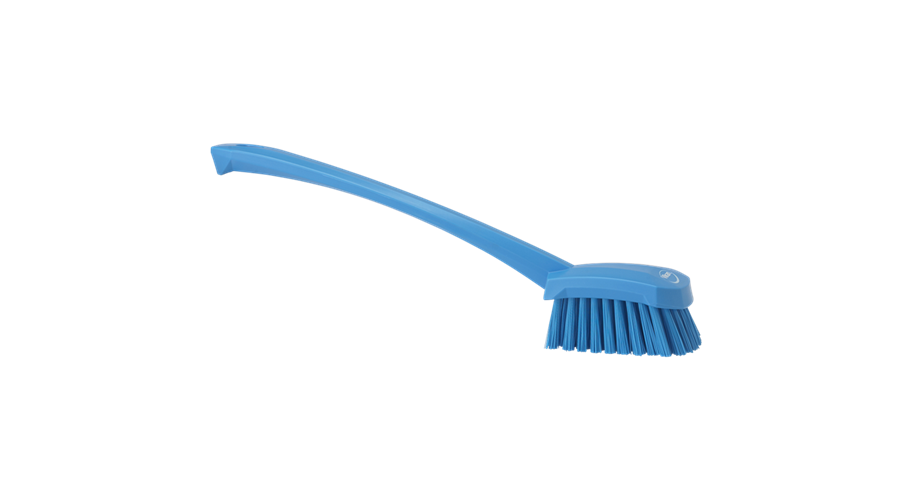 Vikan Afwasborstel hard met lange steel blauw 41.5 cm