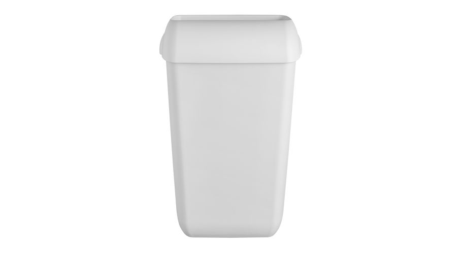 Afvalbak open inworpklep mat wit 43L Quartz staand en hangend