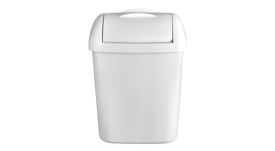 Quartz White dameshygiënecontainer 8L Mat, met deksel en muurbevestiging
