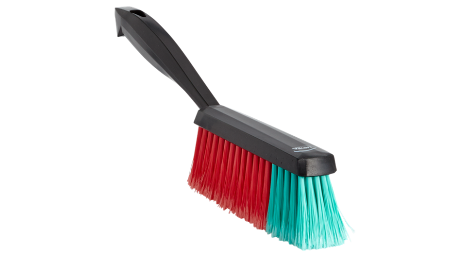 Vikan handveger zacht rood/groene vezel polypropyleen gespleten 330x40x110 mm