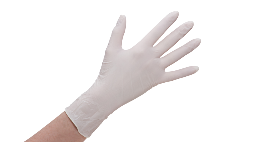 Handschoen latex poeder wit L 100st premium quality 4035 0403
