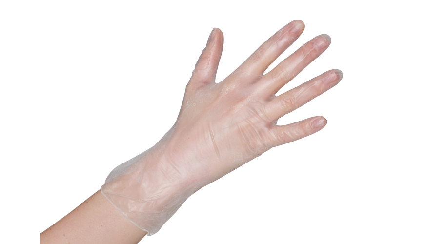 Handschoen vinyl ongepoed. wit L 100st premium quality 4040 1453