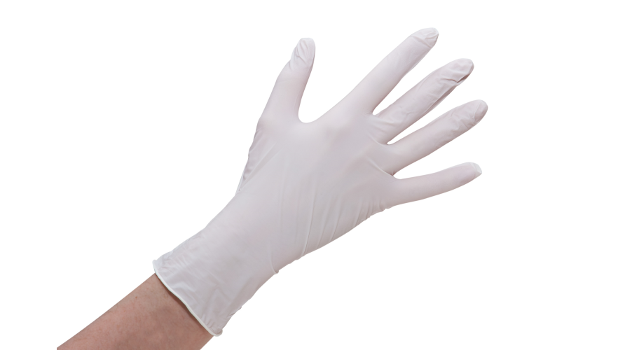 Handschoen nitriel ongepoederd wit L Classic Nitril CAT III ds 100 st