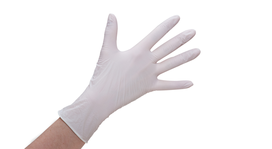 Handschoen nitriel ongepoederd wit S Classic Nitril CAT III ds 100 st