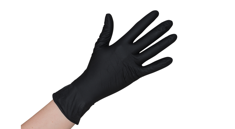 Handschoen nitriel ongepoederd zwart premium Onyx plus 100 stuks - Maat M