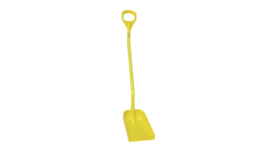 Vikan schop lange steel klein blad geel