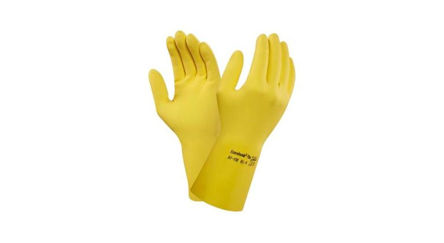 Huishoudhandschoen Ansell latex geel S