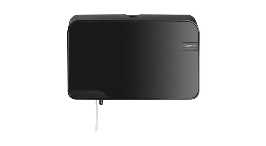 Quartz Black Duo toiletrolh. trad/comp Max dia 15cm 208x330x145 (120) Omlabelen