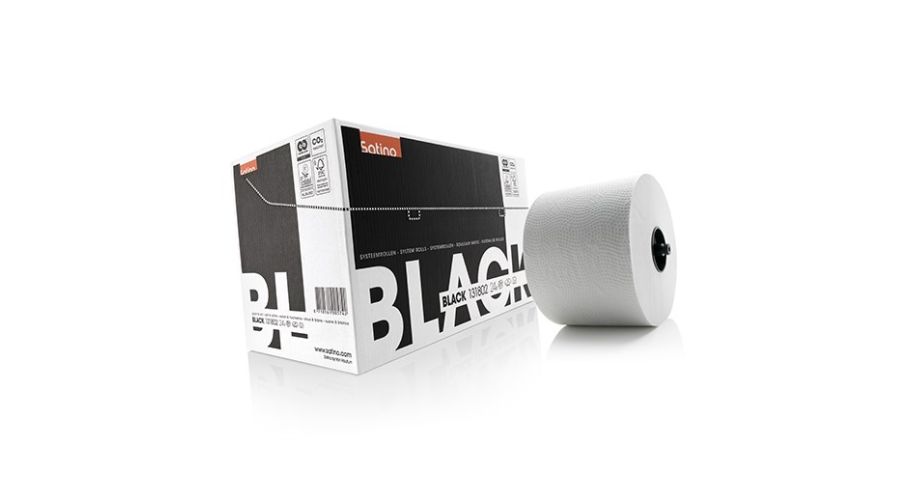 Satino Black toiletpapier + dop 24x100m. wit, 2 laags (42)