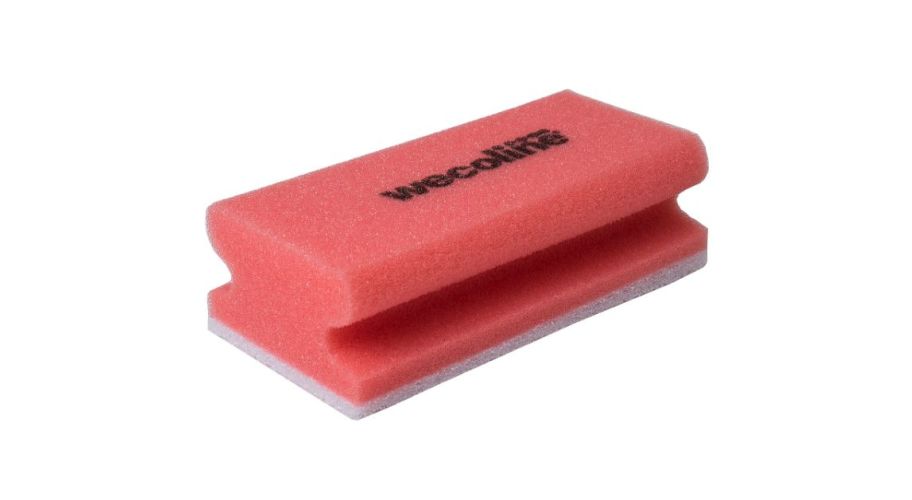 Wecoline schuurspons rood/wit 10 stuk met handgreep 14 x 7 x 4.5 cm