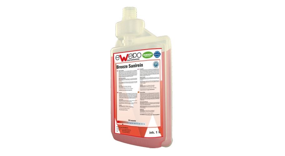 Ewepo Breeze Sanirein doseerfles 6x1 L. Dagelijkse sanitairreiniger