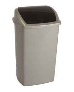 Afvalbak swing deksel grijs/zwart 50 L. Model VB200918