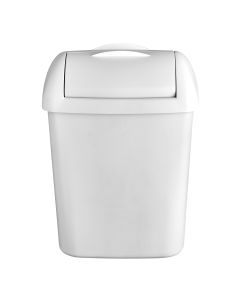 Quartz White dameshygi&euml;necontainer 8L Mat, met deksel en muurbevestiging
