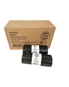 Afvalzak HDPE T15 63 x 70 cm zwart 20 x 50 stuks