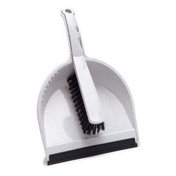 Wecoline Veegblik kunststof met stoffer grijs incl rubberen rand 