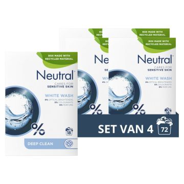 Neutral Waspoeder White 4 x 18 scoops 4 x 1,3 kilo