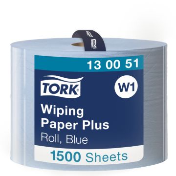 Tork Poetsrol plus W1 2 laags blauw - 1 x 1500 vellen