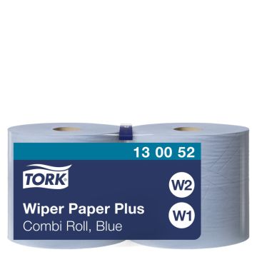 Tork Poetsrol W1/W2 2-laags blauw - 2 x 750 vel