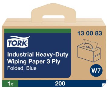 Tork Poetsdoek industrial heavy duty W7 3-laags blauw - 1 x 200 vel