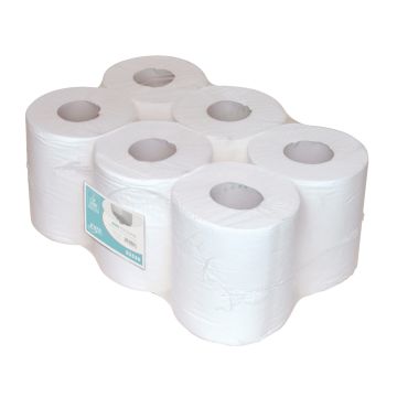 EcoWipe poetsrol midi 1 laags wit 6x300m cellulose 300 meter x 20 cm (55)