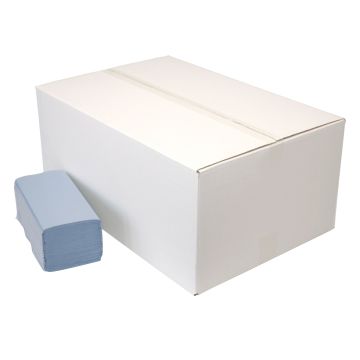 Ecowipe handdoek Z-vouw blauw 1 laags 25 x 23 cm 20 x 250 stuks