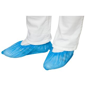 Schoenovertrek PE Blauw geruwd XL 15 x 41 cm, handmade p.ds. 20x100 st.