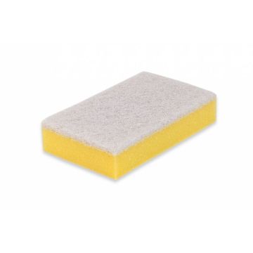 Wecoline Schuurspons met vlies geel/wit 10 stuks