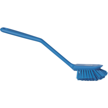 Vikan Afwasborstel medium met schraaprand blauw 28 cm 