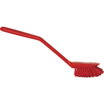 Vikan Afwasborstel medium met schraaprand rood 28 cm 