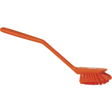 Vikan Afwasborstel medium met schraaprand oranje 28 cm 