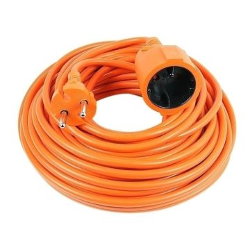 Verlengsnoer 20mtr oranje 2x1mm alleen voor dubbel geisoleerde app.!!