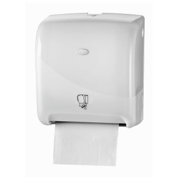 Pearl White Dispenser wit tbv handdoek met Tear & Go systeem