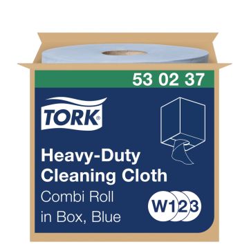 Tork Reinigingsdoek heavy duty gevouwen W1/2/3 1-laags blauw - 1 x 280 vellen