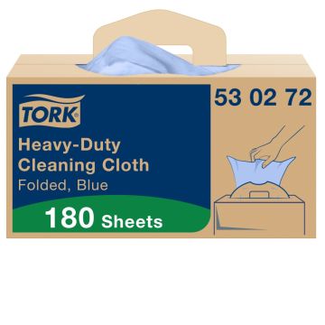 Tork Reinigingsdoek heavy duty gevouwen W7 1-laags blauw - 1 x 180 vellen