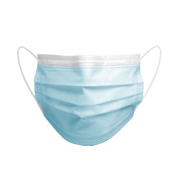 Mondkapje medisch Type IIR Pak 50 stuks Blauw, 3- laags, met elastiek